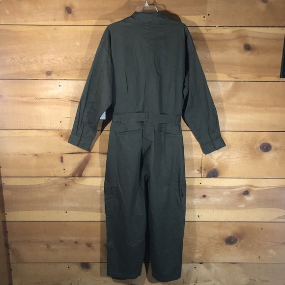NWT Good American Jumpsuit One Piece Full Zip Womens Size 6 Cargo Military - Picture 10 of 13